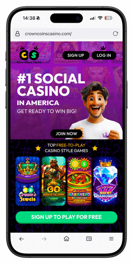 Crown Coins Casino mobile site